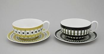 KOPPAR MED FAT, 2 st, fajans, Stig Lindberg, Gustavsberg.