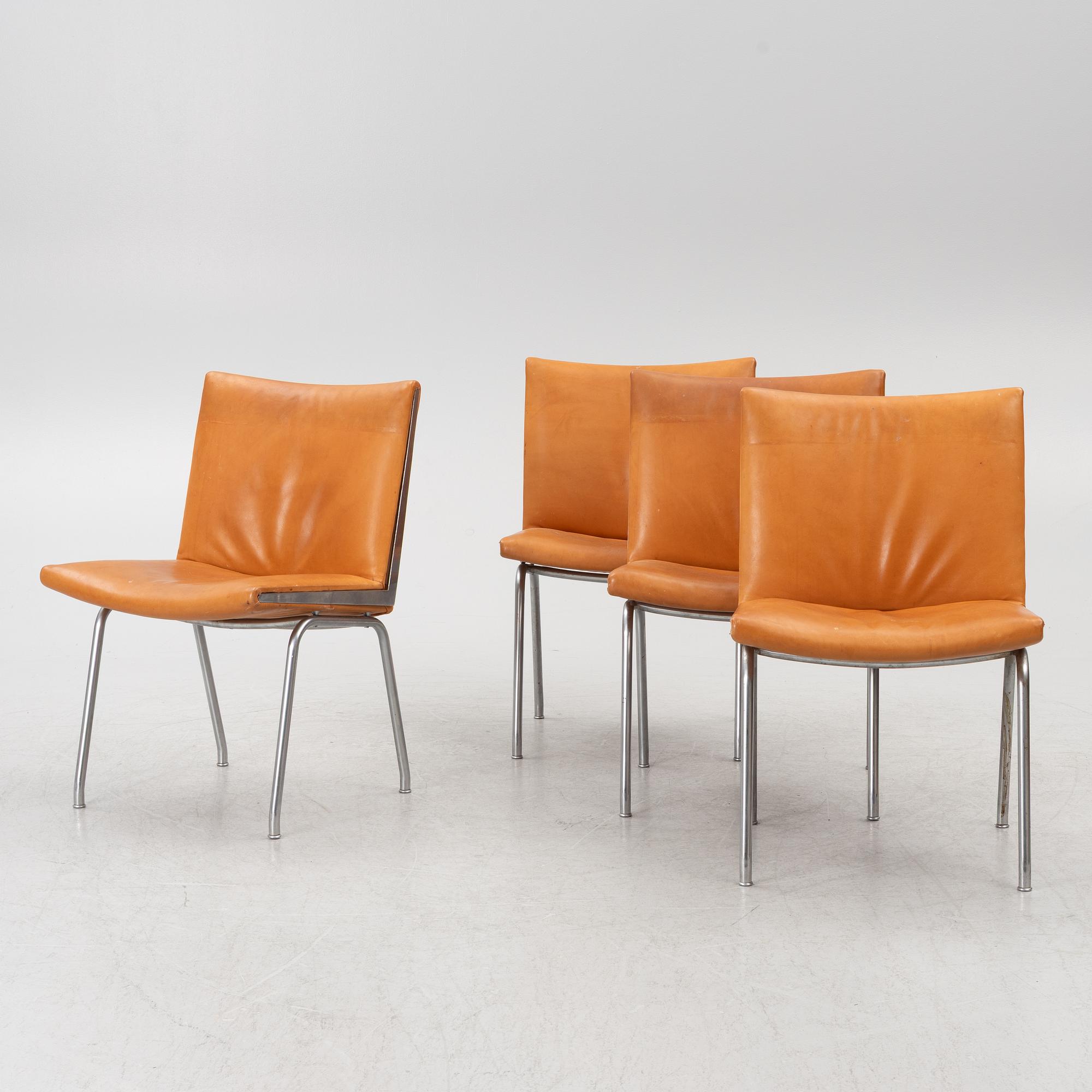 Hans J. Wegner, four 'Kastrup Airport Lounge Chairs'/'Lufthavnstolen', Johannes Hansen, Denmark, 1960s.