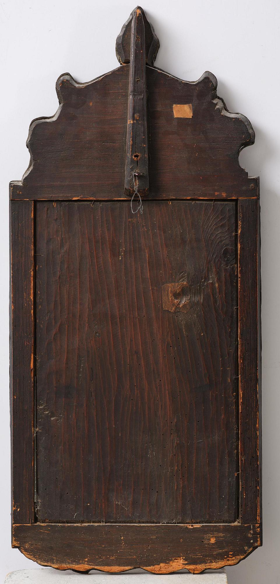 A Northern European late baroque engraved glass mirror, first part 18th century.