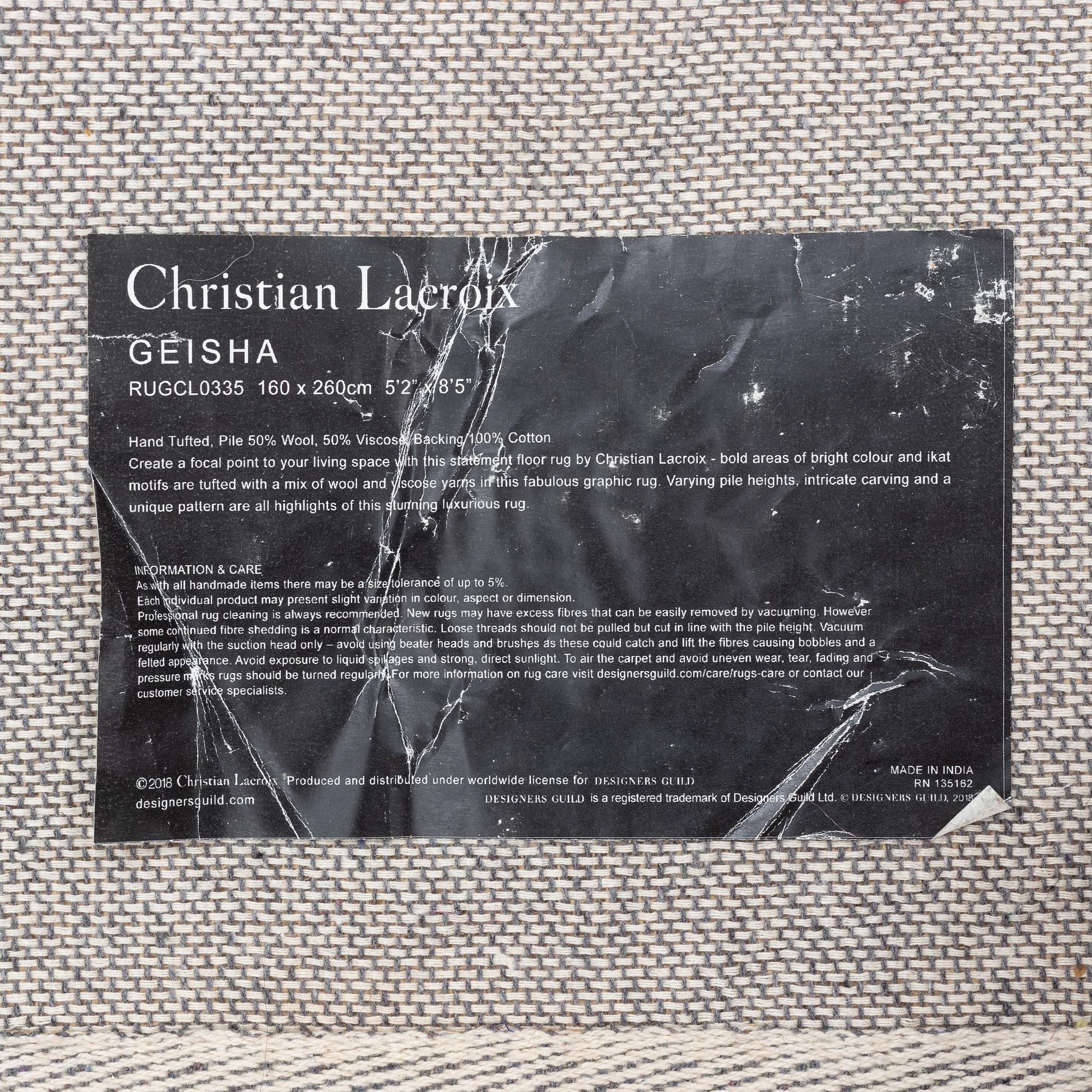 Christian Lacroix, rug, 'Geisha' 260 x 160 cm. Designer's Guild.
