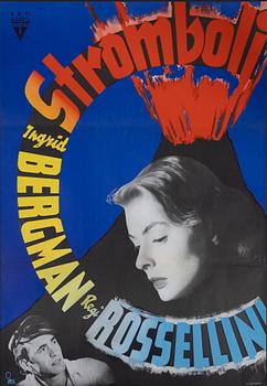 Gösta Åberg, a vintage movie poster, 'Stromboli', 1950.