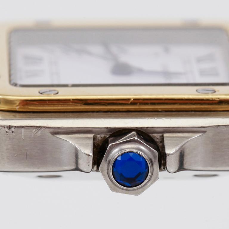 ARMBANDSUR, herr, Cartier, Santos, automatisk, stål och 18K guld.