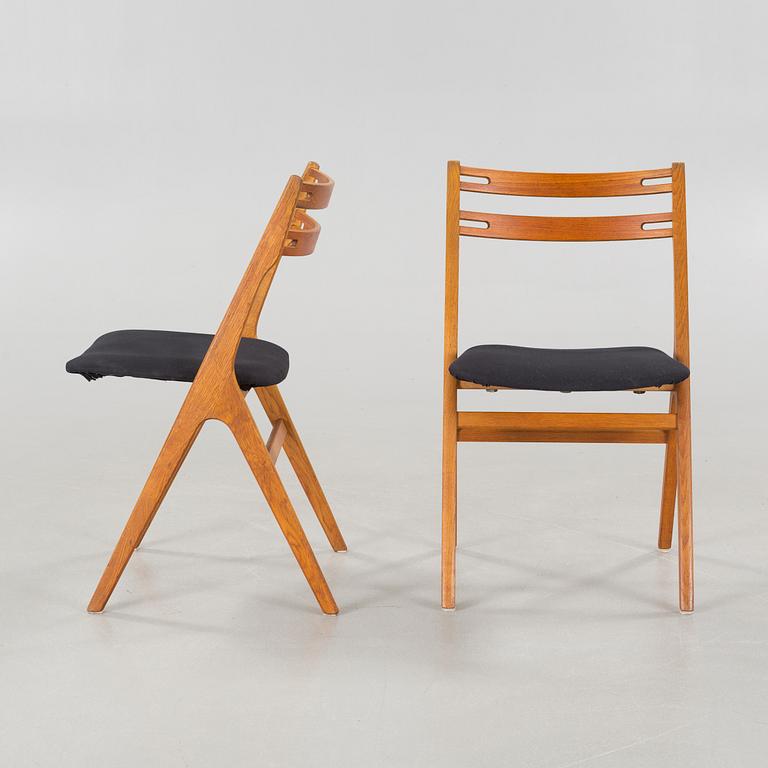 Three 1950/60s chairs, possibly by Arne Vodder and Helge Sibast, Sibast Furniture, Denmark.