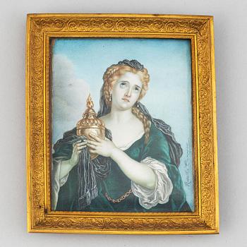 Charles Antoine Coypel, after. 19th Century. Miniature. Unsigned.