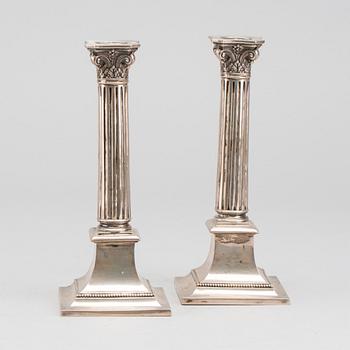 A Swedish pair of 20th century silver candle sticks, mark of K. Andersson Stockholm 1909(?).