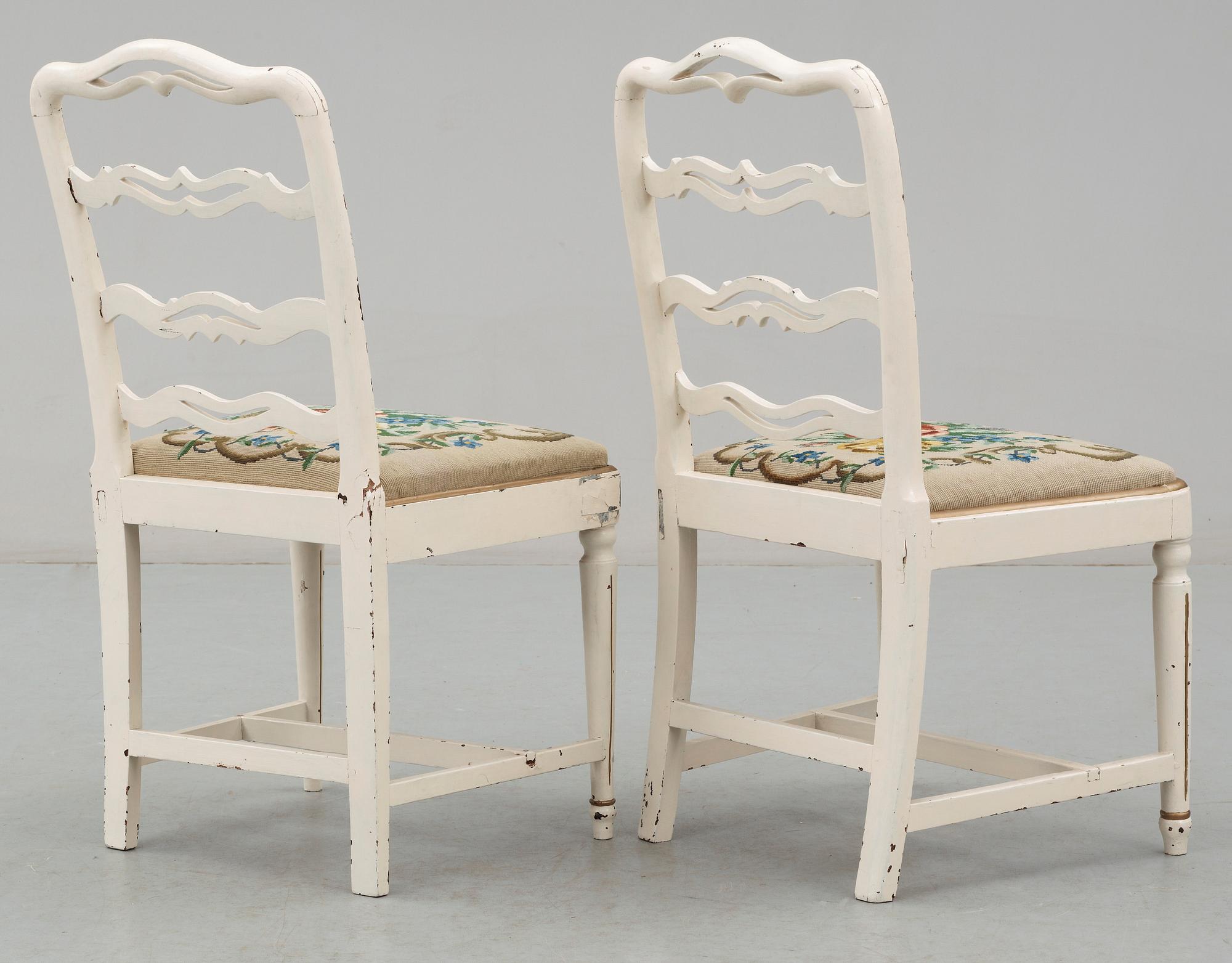 STOLAR, 2 st, gustavianska stil, 1800-tal.