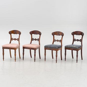 A set of four mahogany chairs, mid19th century.