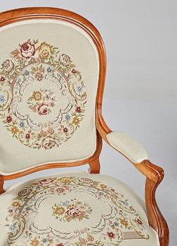 FÅTÖLJER, ett par, nyrokoko, 1800-talets andra hälft.