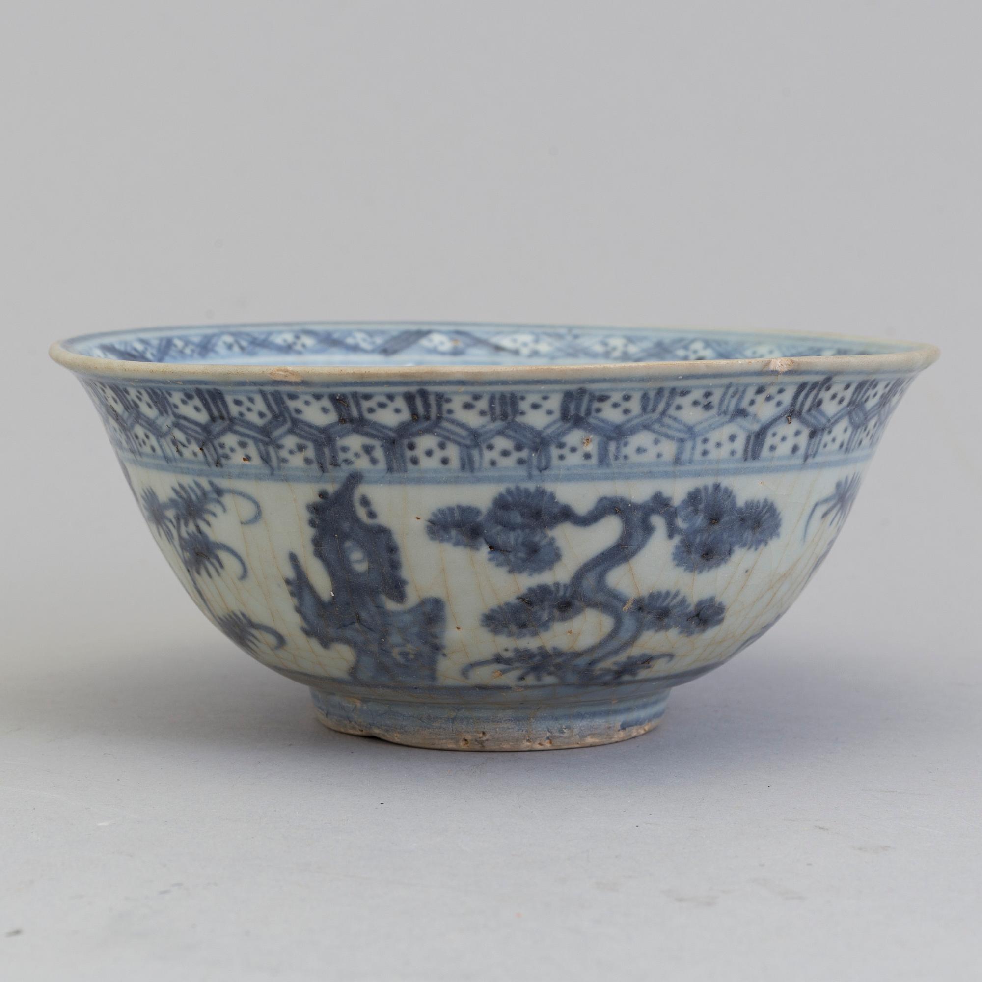 A Chinese ceramic bowl, Ming dynasty (1368-1644).