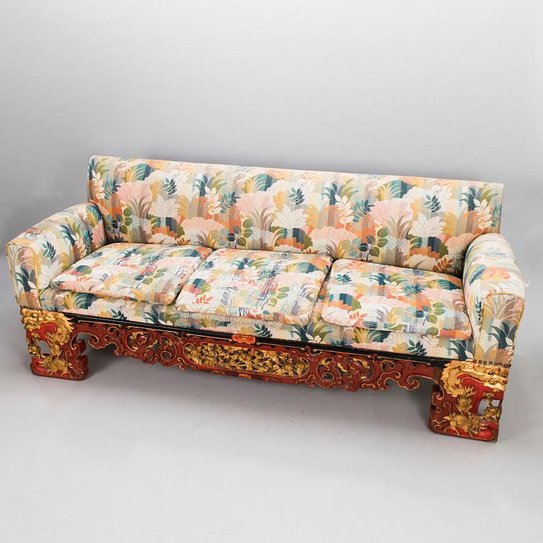 SOFA, remade from a Chinese bed, early 20th century.