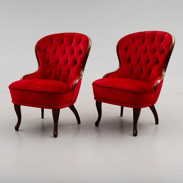 FÅTÖLJER, 1 par, 1900-talets första hälft.