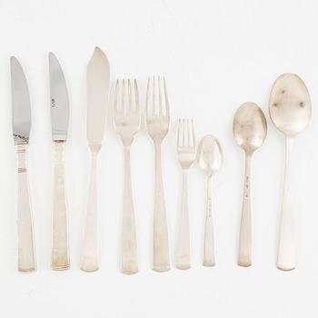 Jacob Ängman, a 90-piece Swedish silver cutlery, model 'Rosenholm', mark of GAB, including Eskilstuna 1990.