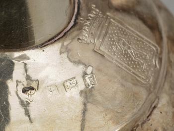 BORDSUPPSATSER, ett par, silver .Birmingham, England 1909. Vikt ca 575 gr.