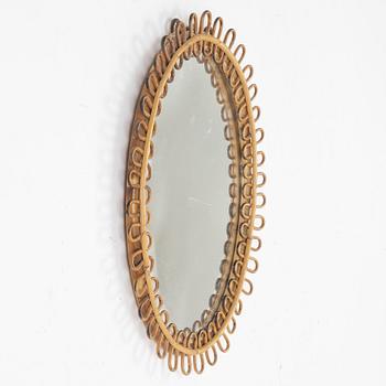 Franco Albini, a bamboo and rattan mirror, Italy, 1960s.