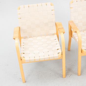 Alvar Aalto, a pair of model '45' chairs, Artek, late 20th Century.