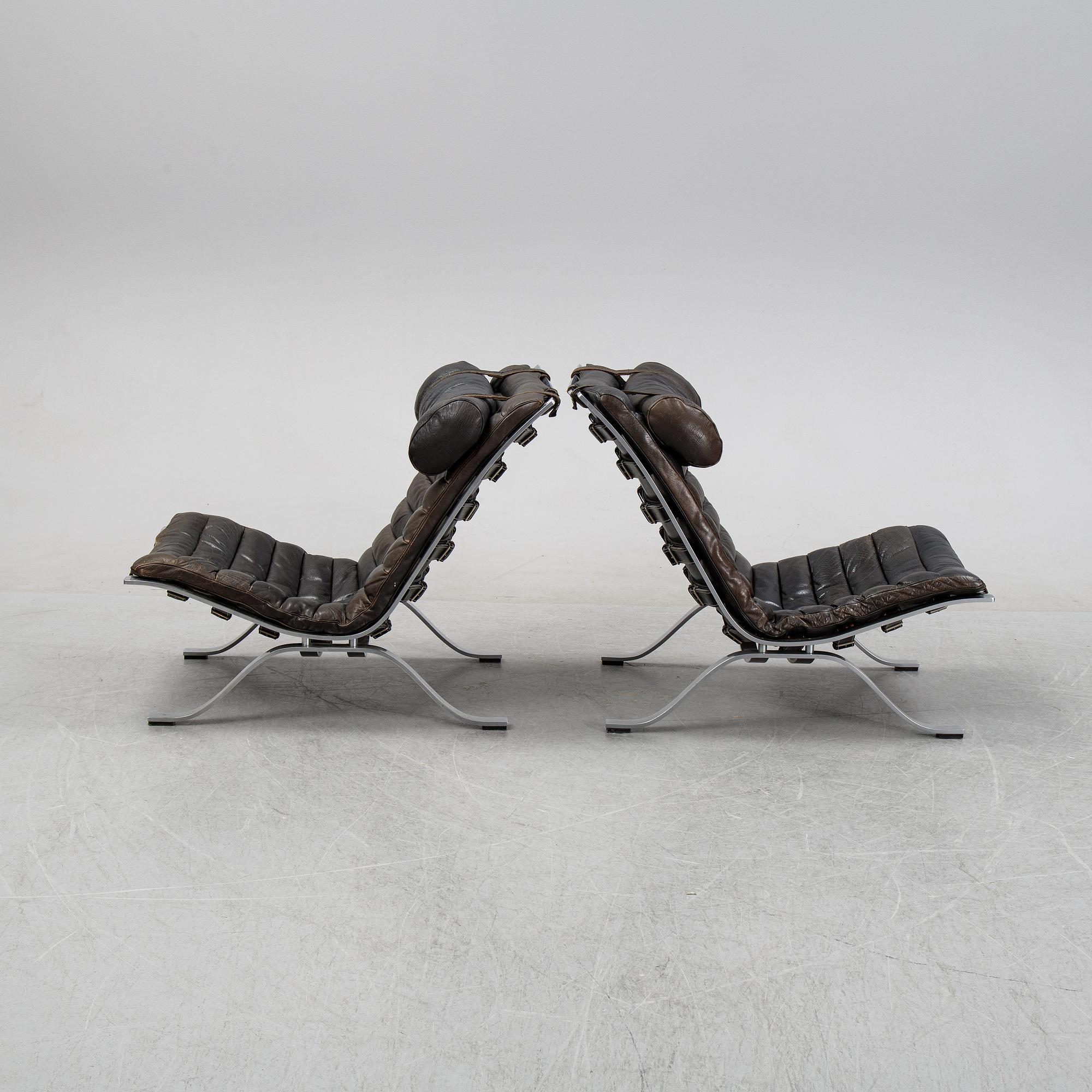 A pair of 'Ari' armchairs designed by Arne Norell, Norells Möbler, model designed in 1966.