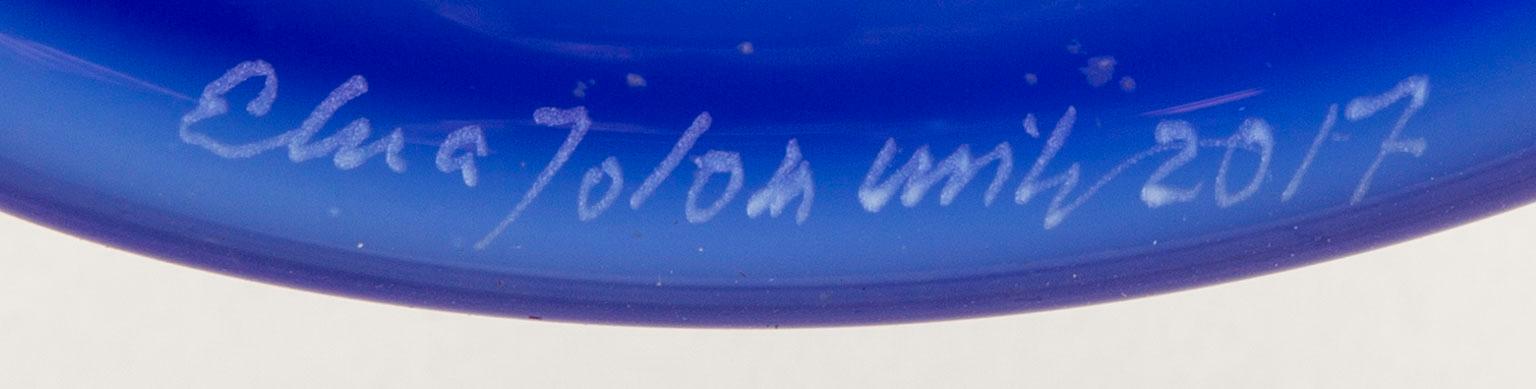 Elna Melusine Jolom, a signed and dated glass sculpture/bowl 2017 unique.