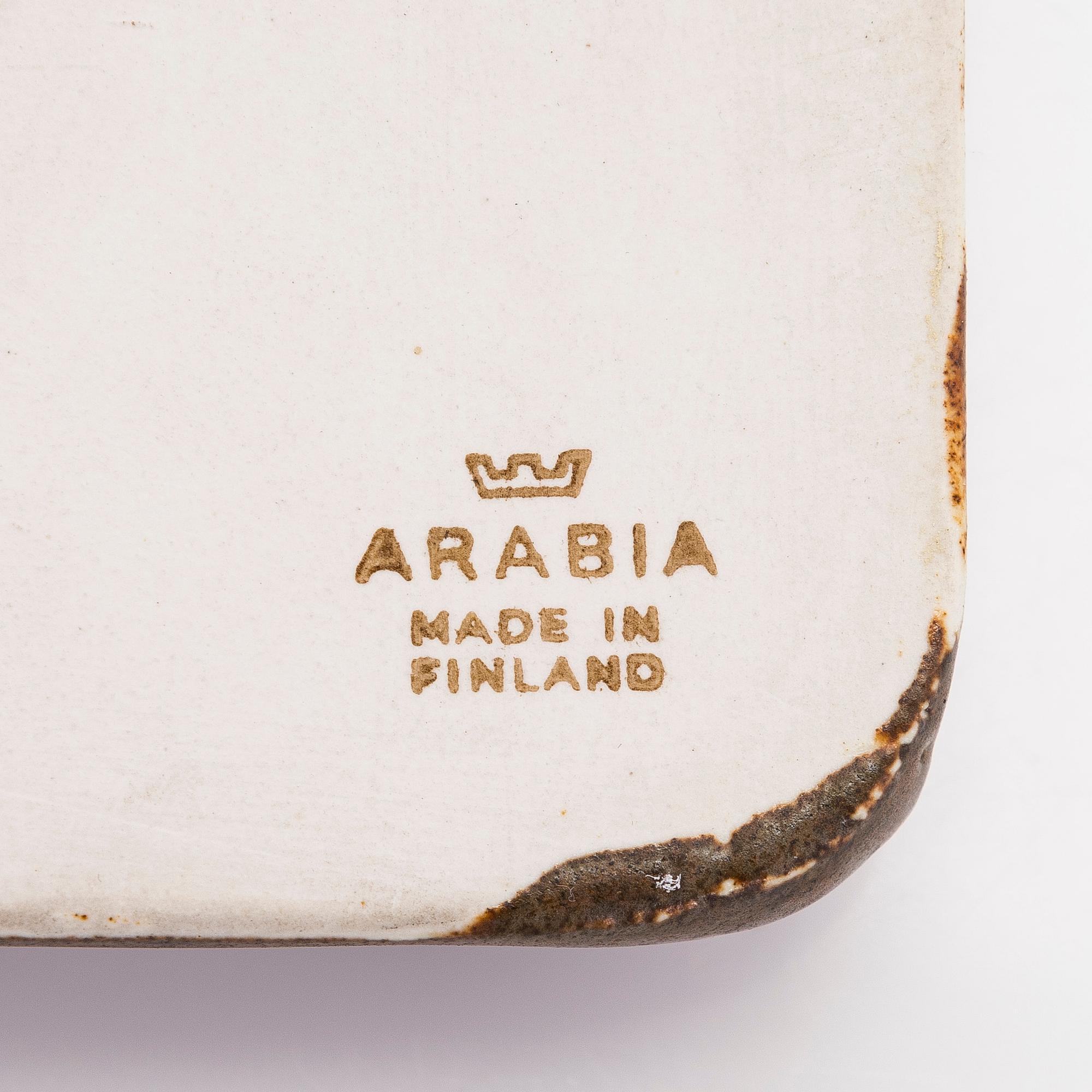Taisto Kaasinen, relief, keramik, signerad Arabia T. Kaasinen.