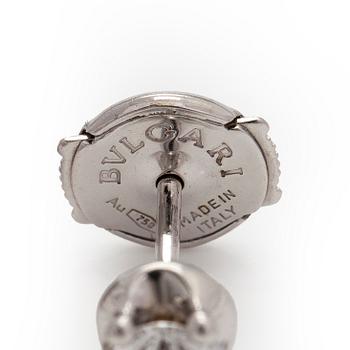 Bulgari, a pair of 18K white gold 'Corona' earrings with brilliant-cut diamonds.