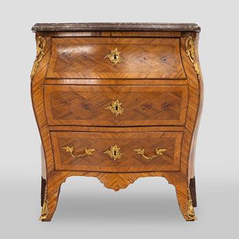 A Rococo chest of drawers by Johan Noraeus (master in Stockholm 1769-1781).