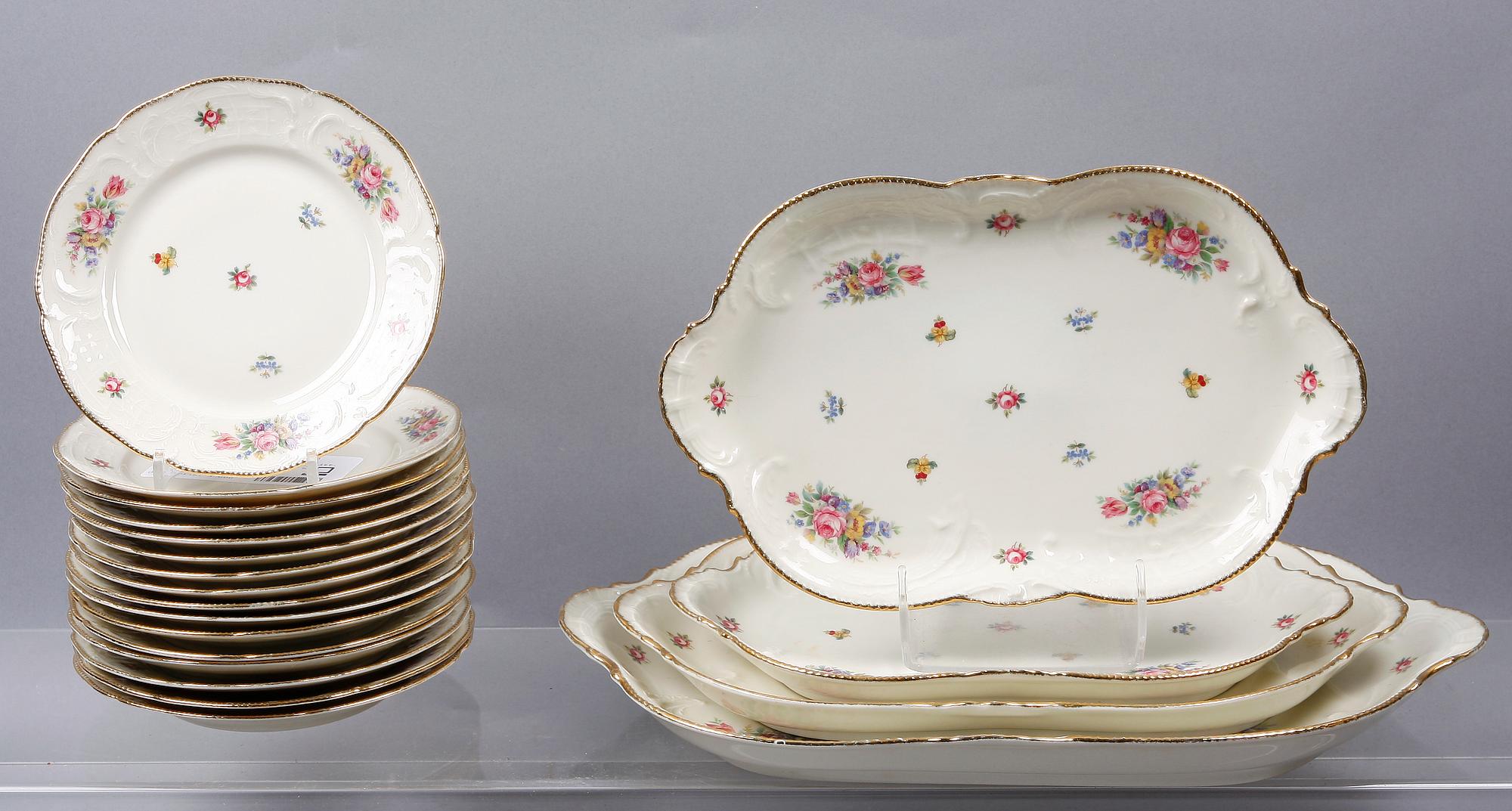 MAT- OCH KAFFESERVIS, 70 delar, porslin, "Sanssouci", Rosenthal. Omkring 1900-talets mitt.