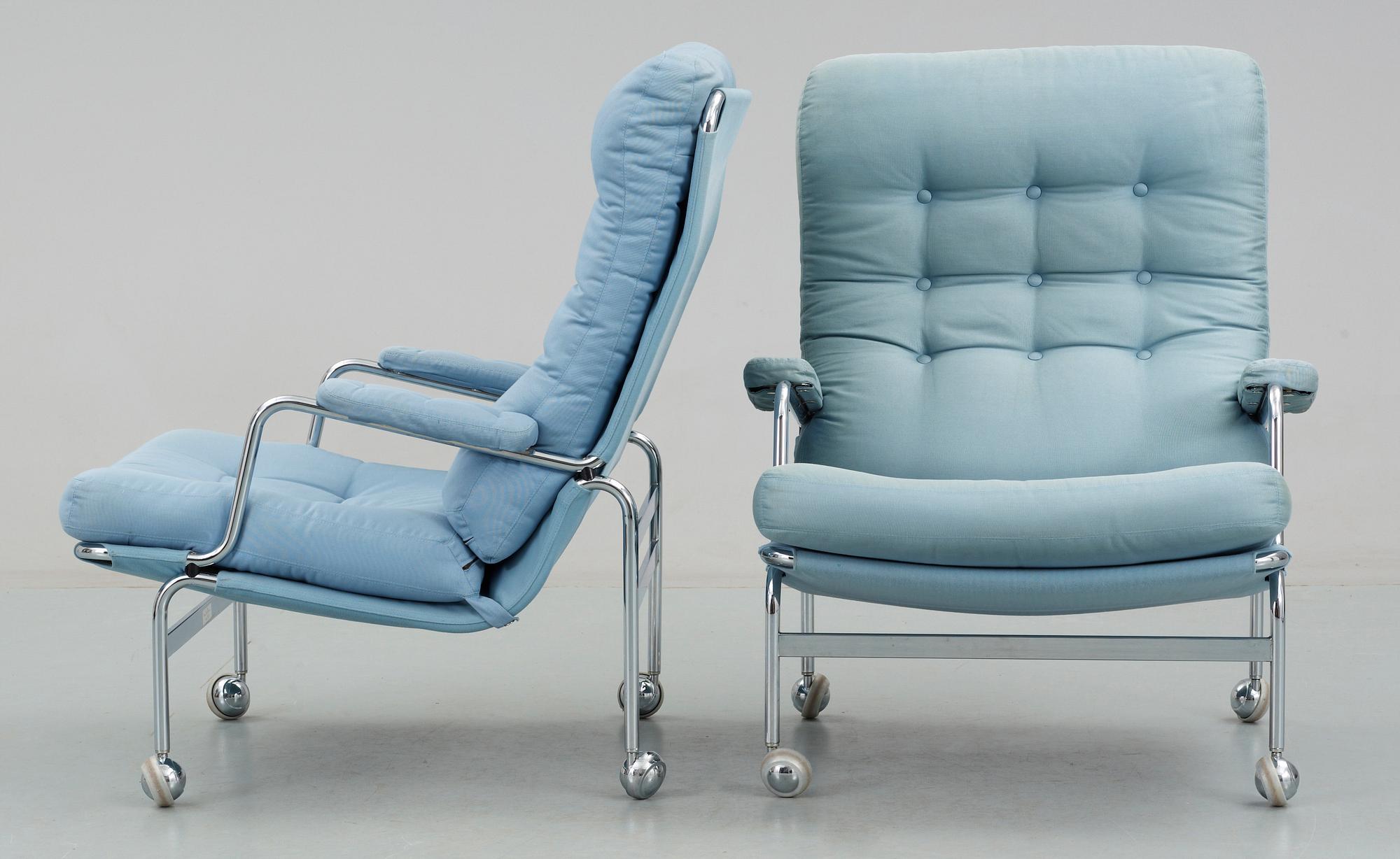 FÅTÖLJER, ett par, "Karin" Bruno Mathsson, Dux.