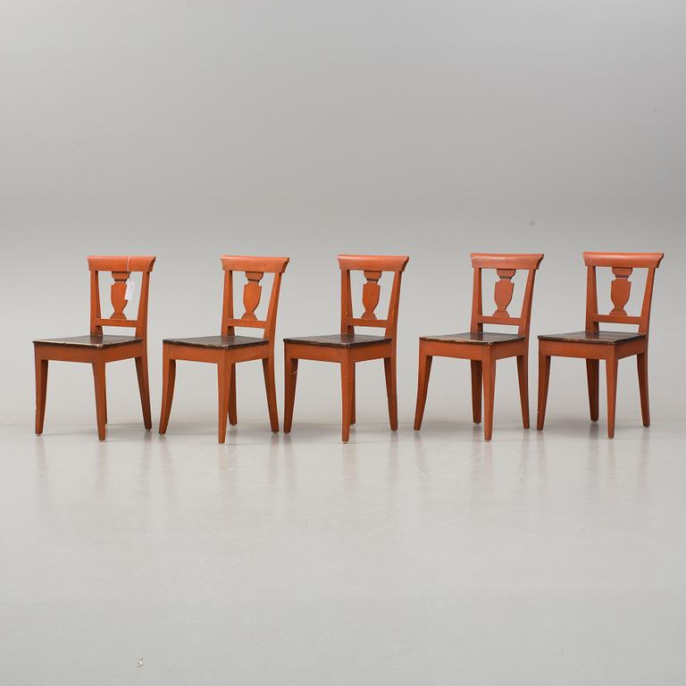 SLAGBORD samt STOLAR, 5 st, 1800-talets andra hälft.