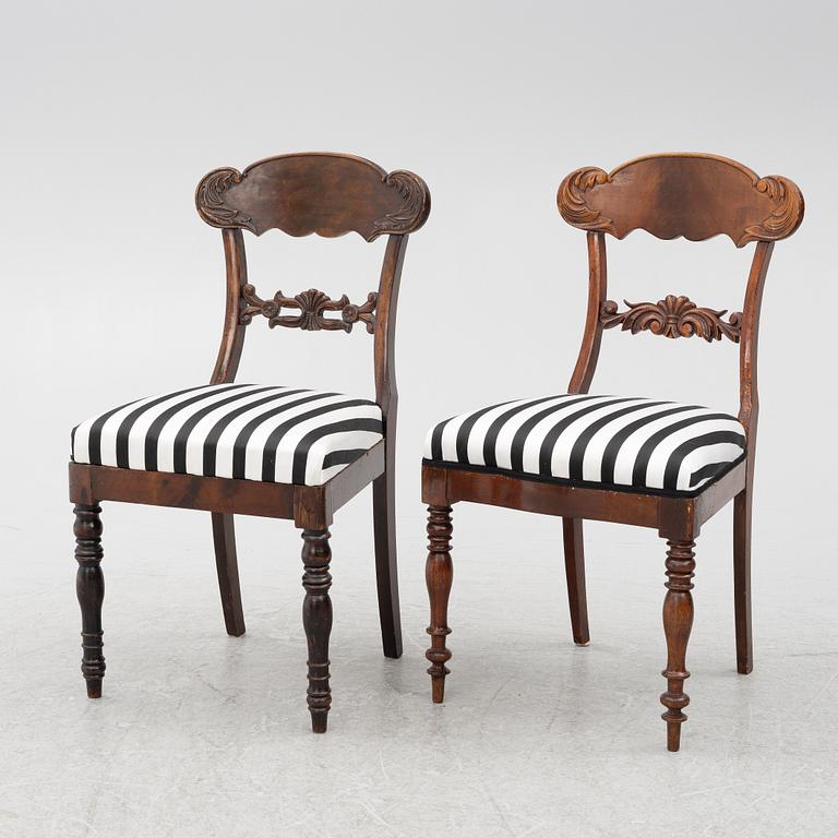 Chairs, 8 pcs, late Empire, mid-19th century.