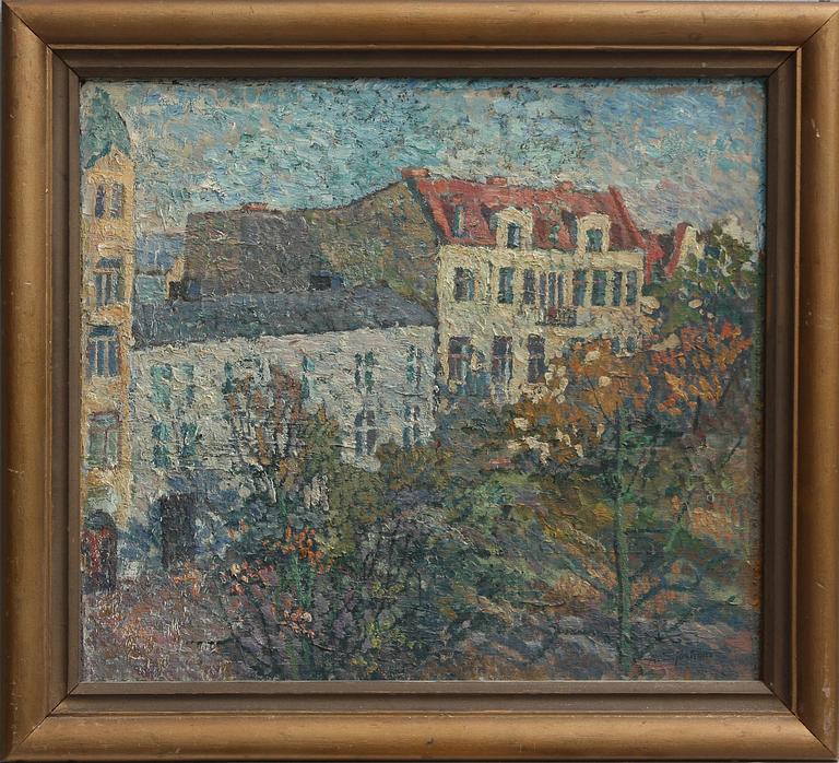 ALBERT SJÖSTRÖM, olja på uppfodrad duk, sign.