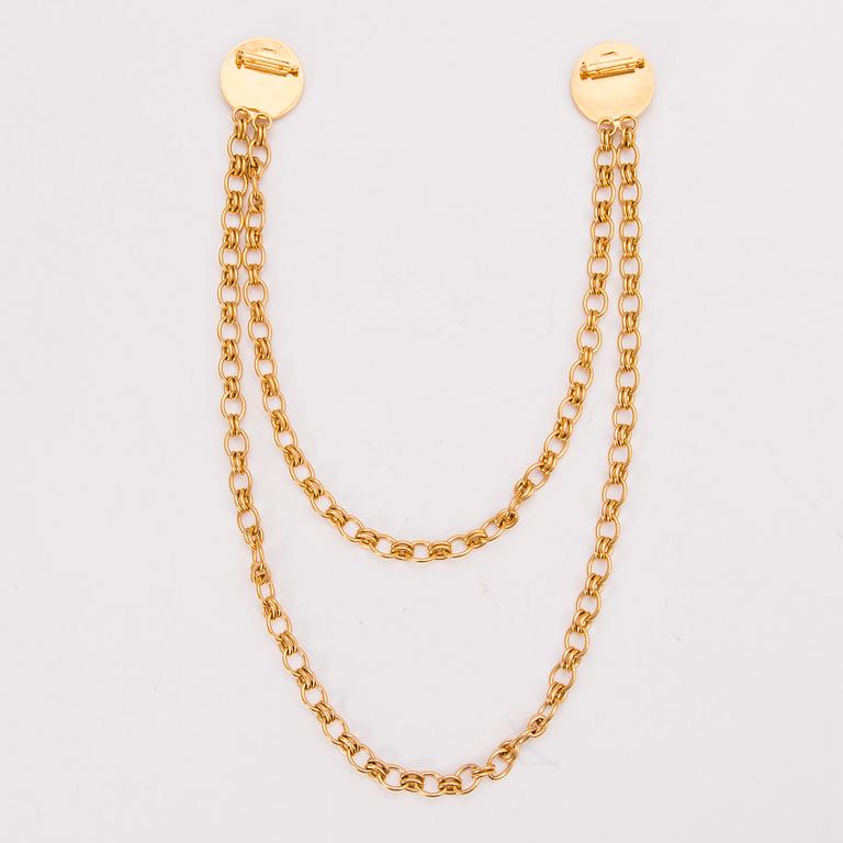 CHANEL, Vintage Double Chain Brooch.