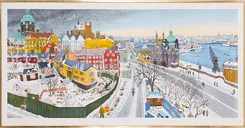 Mona Huss Walin, View over Stockholm - triptych.