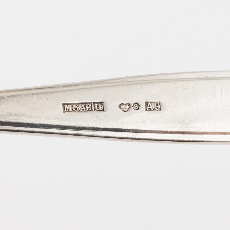 Bestickuppsättning, 79 delar, silver, modell Birgitta, KG Markström, Uppsala, bl a 1951.