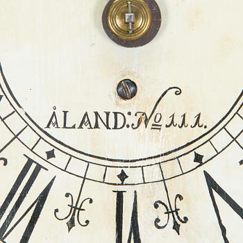 A longcase clock from Åland, Petter Linqvist, dated 1785.