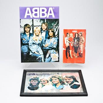 ABBA MEMORABILIA, 3 delar, bl.a. pussel samt spegel.