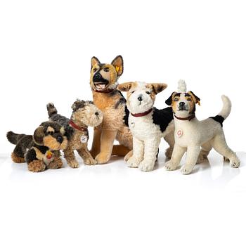 Steiff, toy animals, 5 pieces, second half of the 20th century.