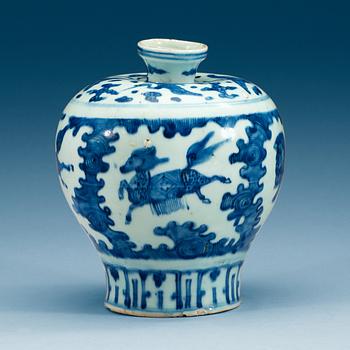 1855. A blue and white vase, Ming dynasty, Wanlig (1572-1620).