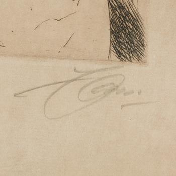 ANDERS ZORN, etsning. Signerad. Signerad och daterad 1914 i plåten.