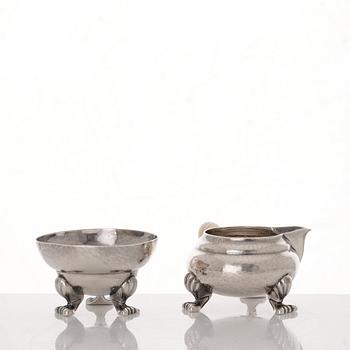 Georg Jensen, a three pieces sterling silver "Blossom" mocca service, Copenhagen 1933-44.