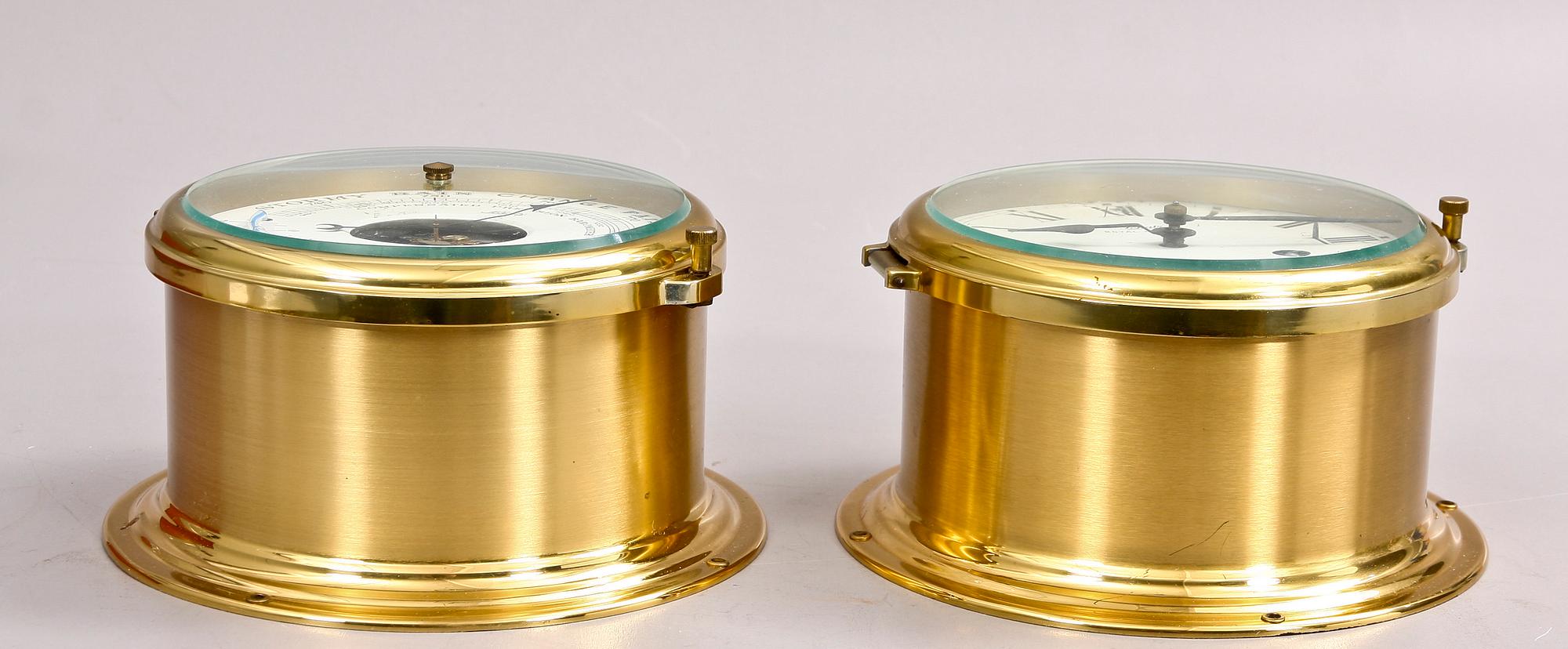 BAROMETER samt SKEPPSUR, mässing, Schatz Tyskland 1900-talets andra del.