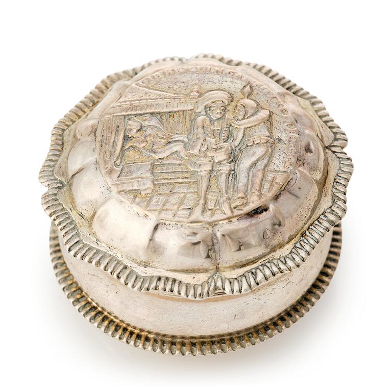 A Swedish 18th century parcel-gilt silver snuff-box, mark of Johan Malmstedt, Gothenburg 1787.