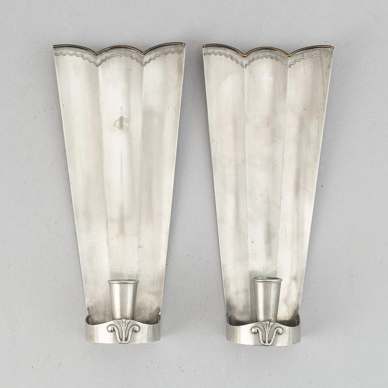 A pair of petwr wall sconces, Herman bergman AB, Stockholm, 1930.