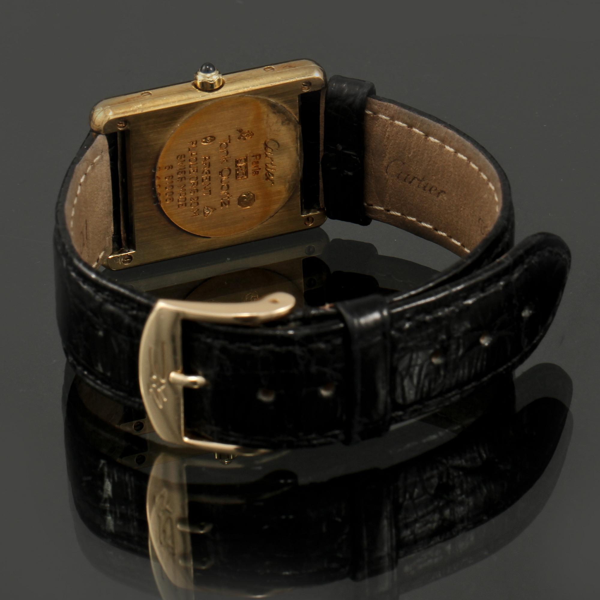 ARMBANDSUR, förgyllt silver, "Tank", Cartier, 1900-talets senare del.