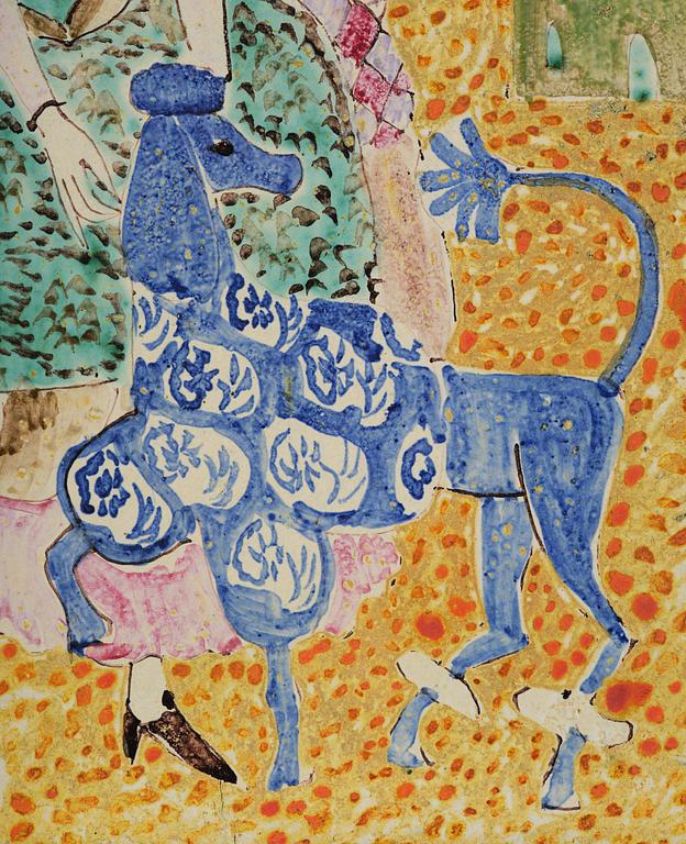 Birger Kaipiainen, plakett, keramik, Arabia, Finland 1940-tal.