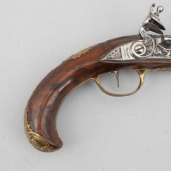 Flintlock pistols, a pair, Leopold Becher Karlsbad, (1725-50).