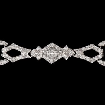 COLLIER, briljantslipade diamanter, tot. 14.50 ct.
