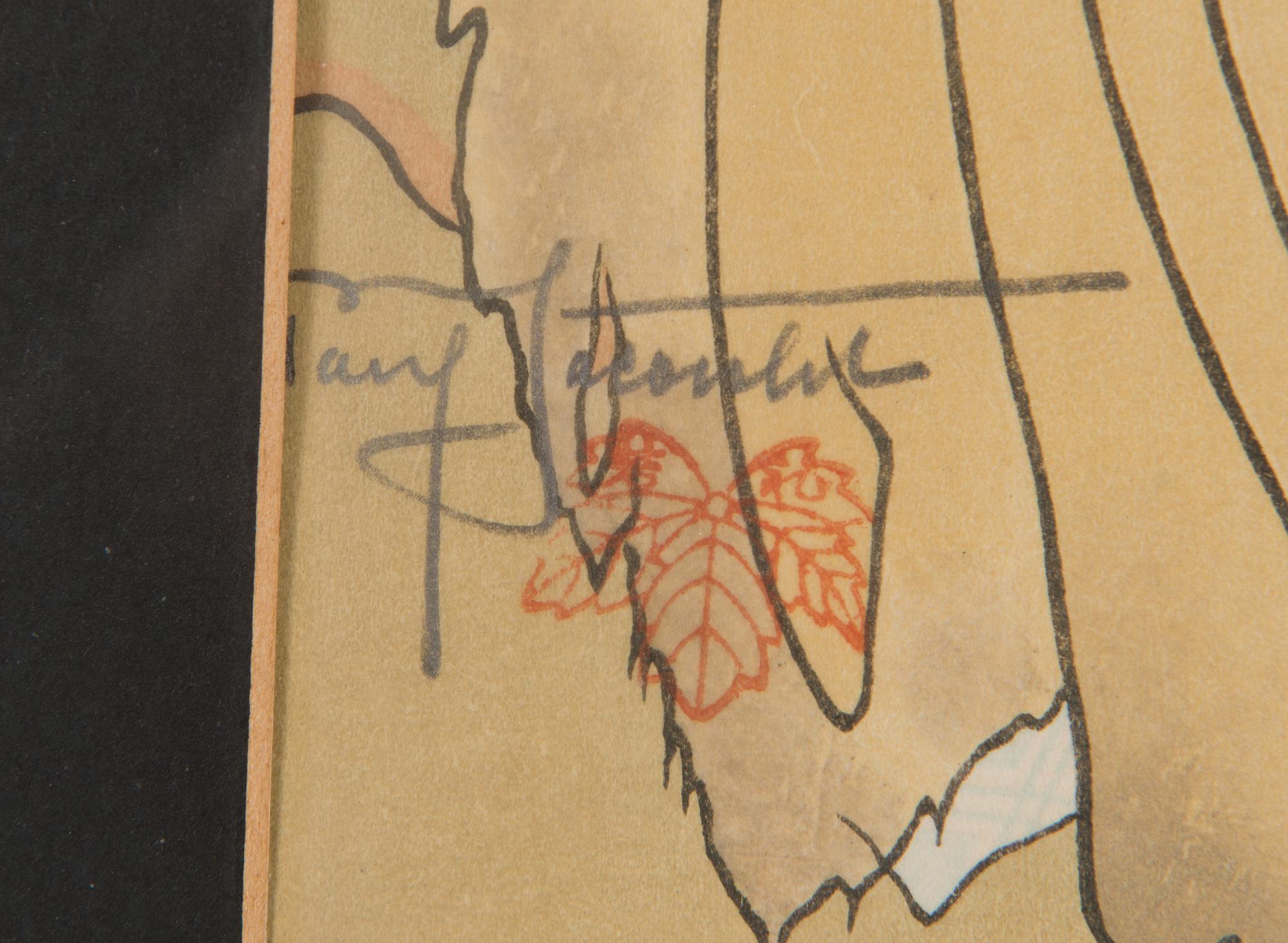 Paul Jacoulet, träsnitt, signerad.