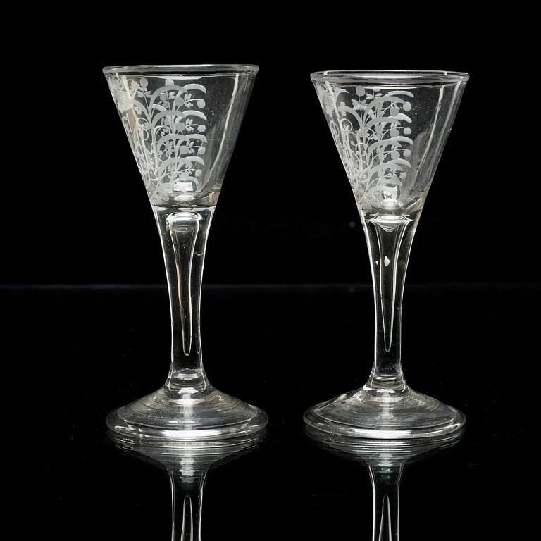 A pair of Swedish goblets, 18th Century.
