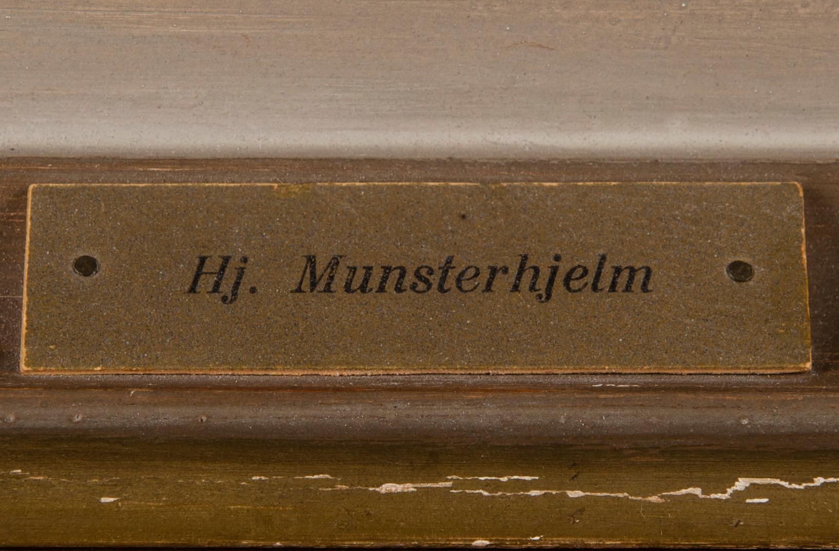 HJALMAR MUNSTERHJELM, öljy kankaalle, liimattu levylle, signeerattu.