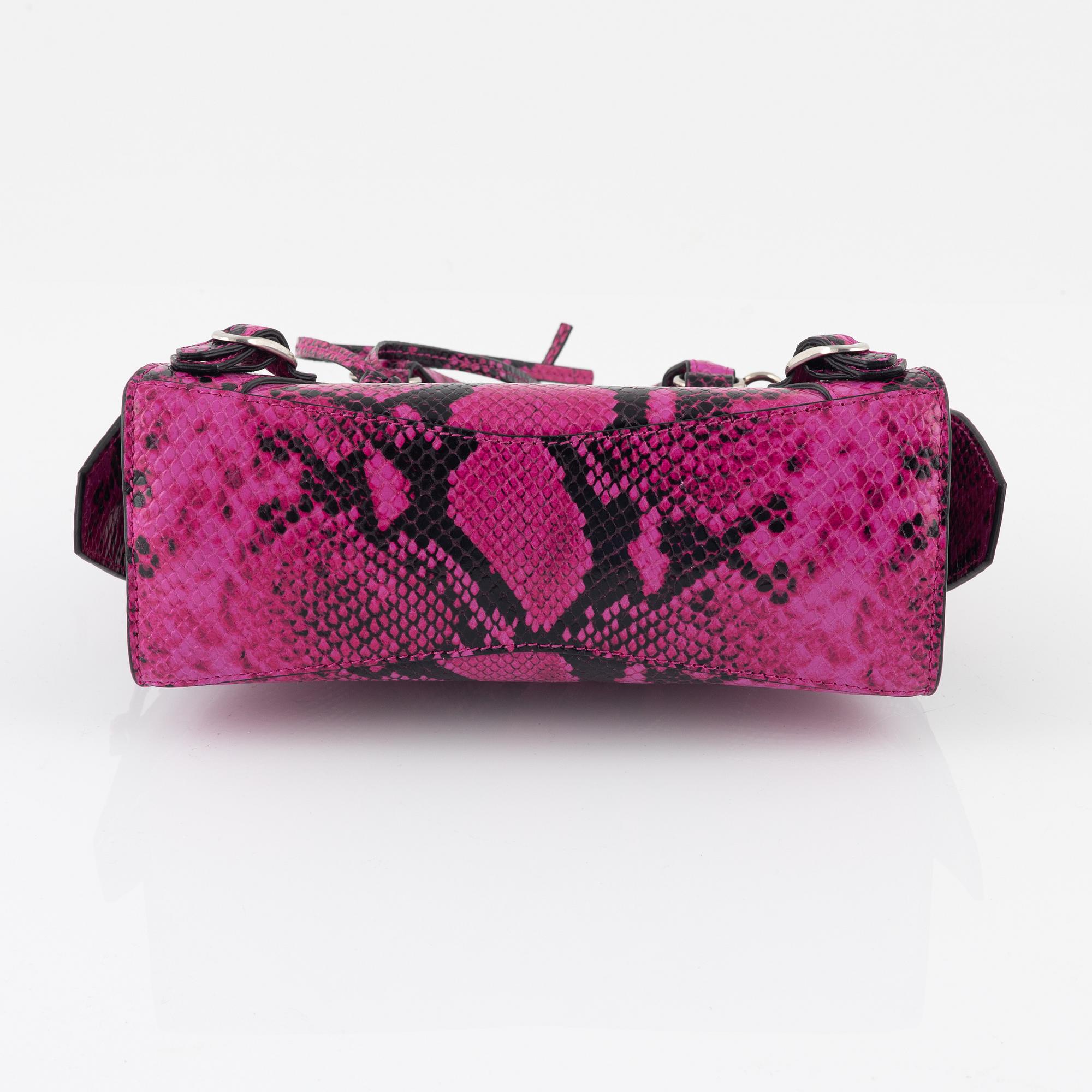 Balenciaga, A 'Mini Neo Classic City Python bag'.