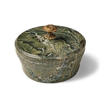 179. A Swedish Empire 'Kolmård' marble butter box with cover, early 19th century.